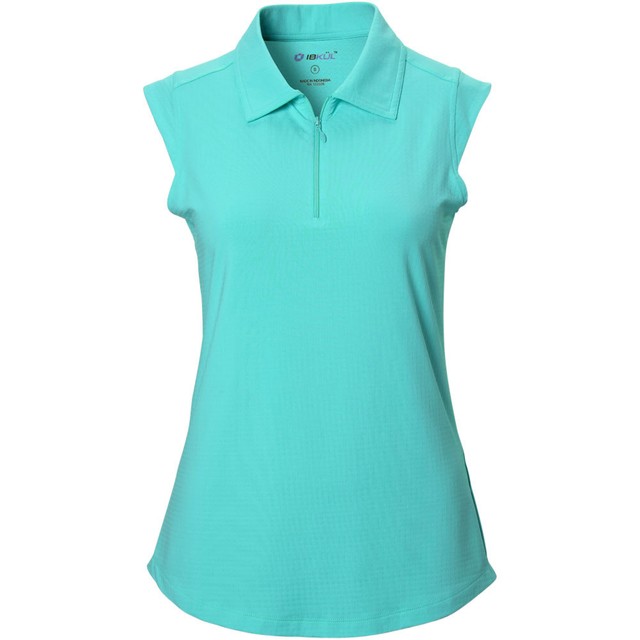 NWT Ladies IBKUL ICIKULS Seafoam Aqua Sleeveless Golf Shirt XS S M L XL