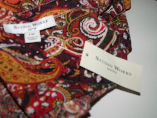 Studio Works Petite Multicolor Paisley Collared LS Button Up Shirt Size PM NWT - Picture 5 of 7