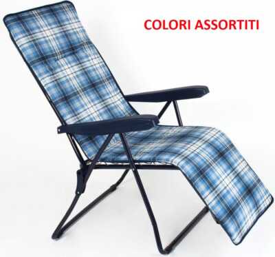 DEL RE Sdraio Imbottita Sedia Pieghevole Prendisole Giardino