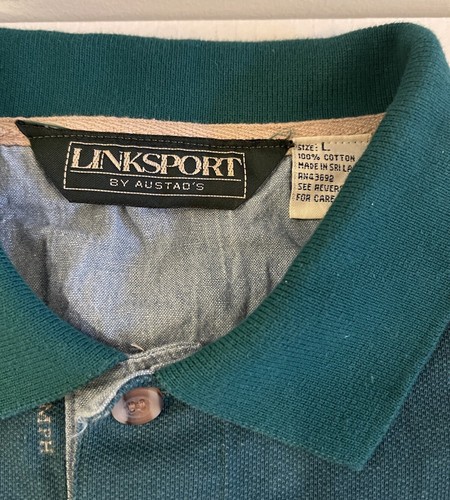 Linksport by Austad's Men's L Fly Fishing Theme Short Sleeve Cotton Polo Shirt - Picture 4 of 9