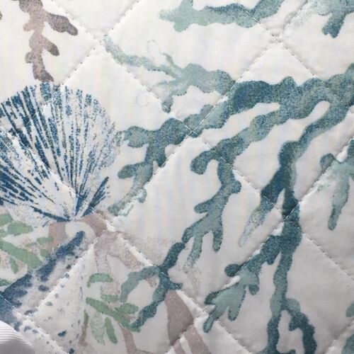 3pc Sigrid Olsen Coral Ocean FULL QUEEN Quilt Sham Set Seashell Sand Dollar Teal - Picture 7 of 12