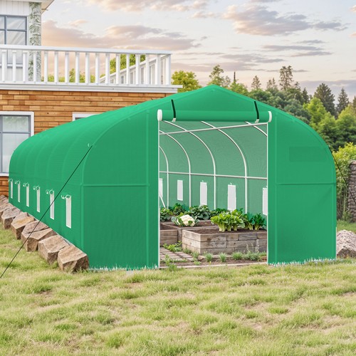 30ft Heavy Duty Greenhouse Walk In Outdoor Galvanized Steel Tunnel Green House - Picture 11 of 11