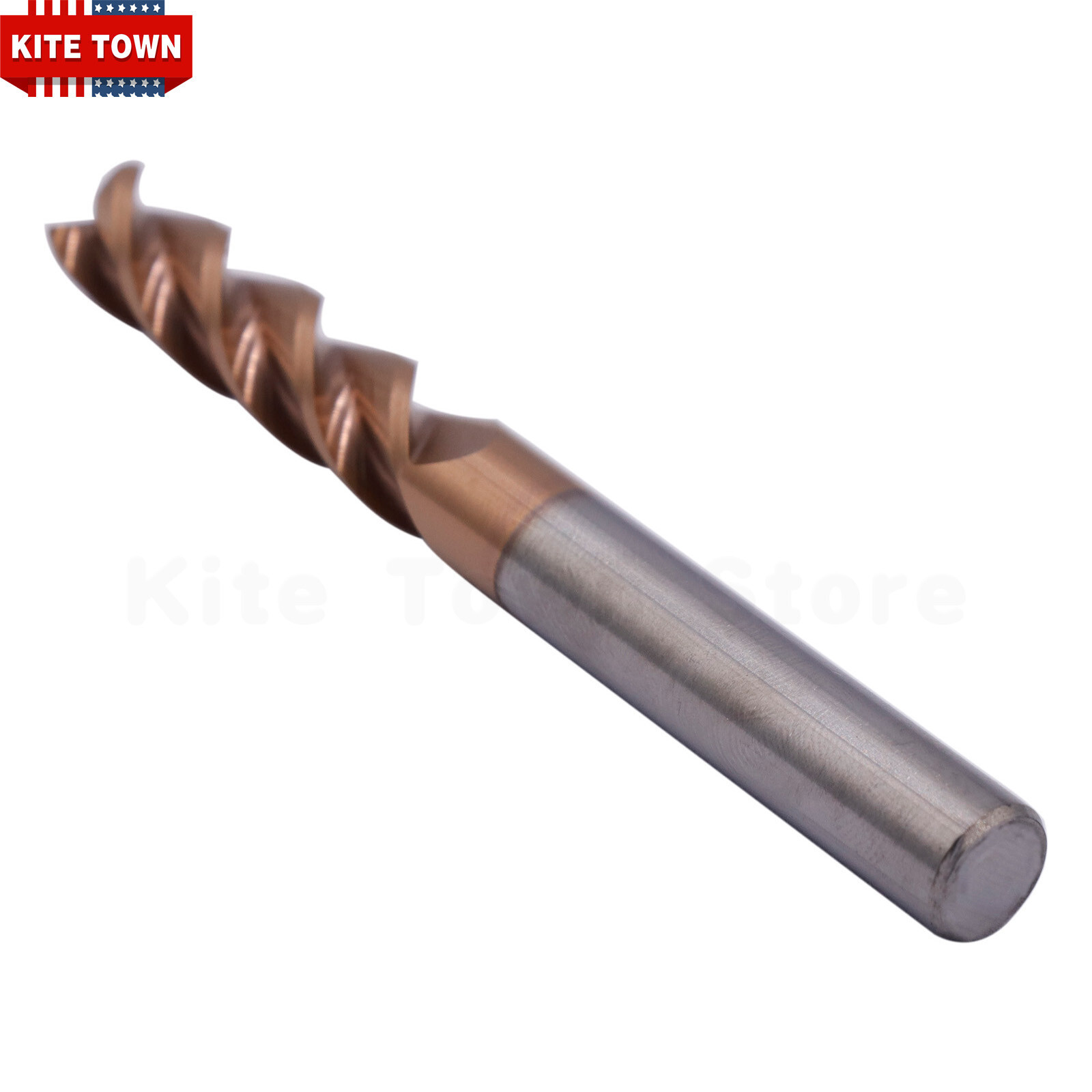 Ball Solid Carbide Metalworking Finishing End Mills 1/2" 3 Flute Carbide End Mill For Aluminum - 37° Helix, ZRN Coated, Square End 3/8 In Mill Diameter Metalworking Finishing End Mills - Foto 13