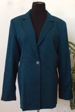 NWT Alfred Dunner Women's Career Teal Polyester Blend Blazer Jacket Sz 14, 69