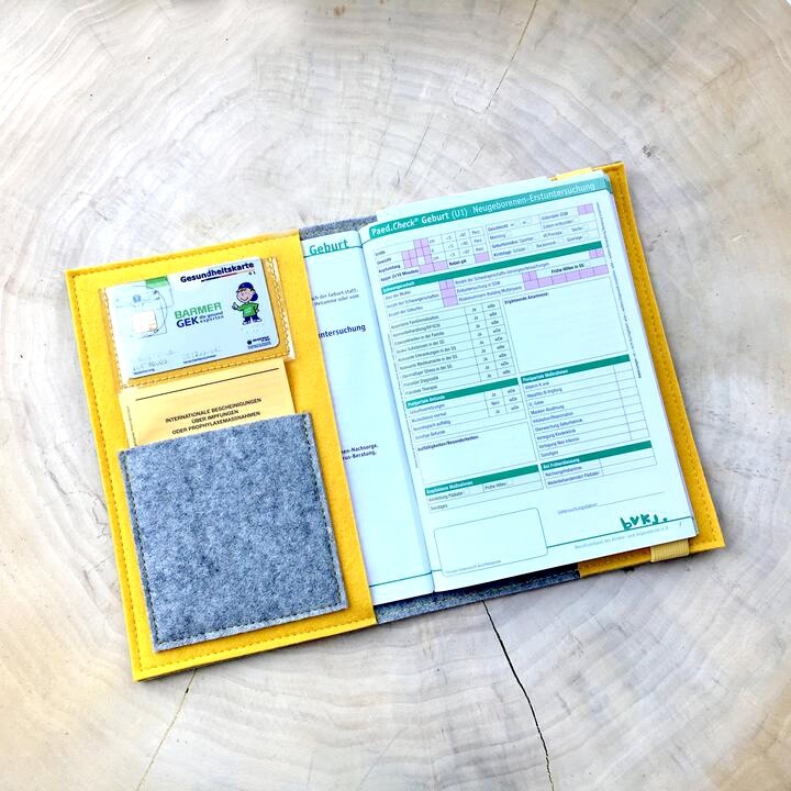 U-Heft Hülle aus 100%Wollfilz, Impfpass, Mit Name, Untersuchungsheft Hülle