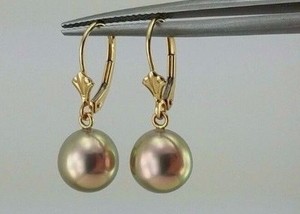 14k Yellow Gold Round Freshwater Pink Champagne Pearl Earrings Lever Image Is Loading 14k Yellow Gold Round Freshwater Pink Champagne Pearl