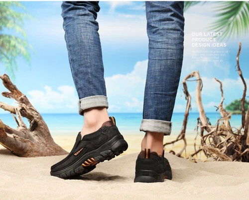 Herren Halbschuhe Freizeitschuhe Wasserdicht Outdoor Slipper Sneaker Wasserdicht Schwarz - Bild 14 von 18