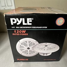 Pyle PLMR61W Hydra Series 6.5" 120-Watt Dual-Cone Marine Speakers White 