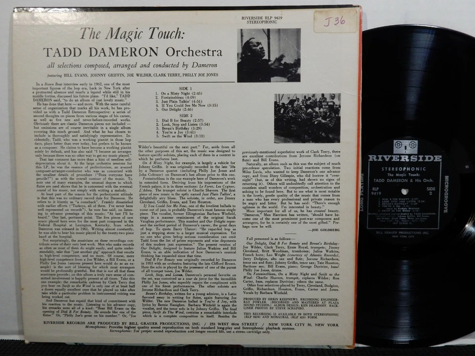 TADD DAMERON The Magic Touch LP RIVERIDE RLP 9419 СТЕРЕО 1962 Jazz BILL EVANS  - Изображение 2 из 2