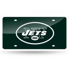 new york jets nfl football team logo green laser license plate made in usa