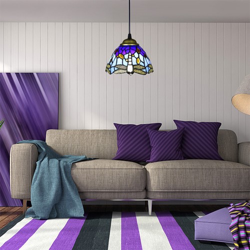 Baroque Tiffany Pendant Light Stained Glass Shade Home Ceiling Lighting Fixture - Picture 6 of 7