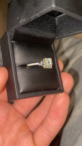 Antique 9ct Gold, Aquamarine, Sapphire and Diamond Ring(Excellent Condition) - Video 1 of 1