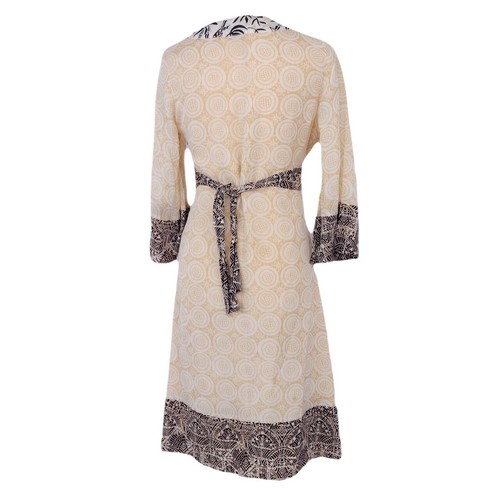 Central Park West Dress Silk Blend Yellow V Neck Fit and Flare Kimono Small - Picture 6 of 9