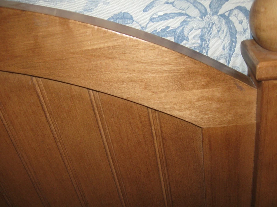 Cabecero individual doble Ethan Allen trigo colores campo panel arqueado 14 5673 Foto 4 de 4