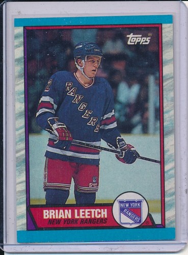 Brian Leetch 1989-90 Topps NHL Hockey Rookie Card RC #136