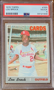 1970 Topps Baseball #330 Lou Brock St. Louis Cardinals PSA 4 Nicely Centered