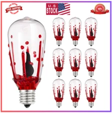 Halloween Flicker Flame Light Bulbs, ST40 Blood Drop Replacement Bulbs Edison...