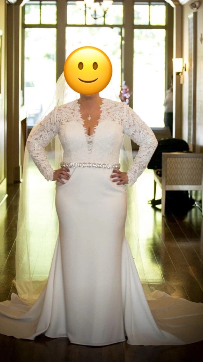 backless wedding dress long sleeve A1022 - BOHEMIAN LACE MERMAID GOWN - Andrea & Leo Couture