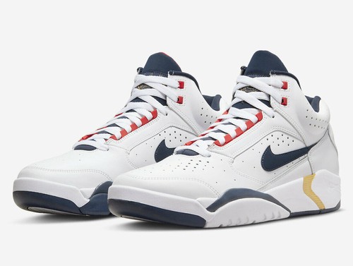 New Nike Mens Flight Lite II Mid White Olympic Navy - Picture 2 of 5