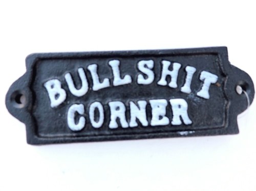Bullshit Ecke Gusseisen Blechschild Neu 5 1/2 x 2 cm - Bild 1 von 4