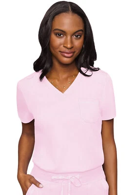 Med Couture MC Touch Women Scrubs V-Neck Tuck In Top MC7448 IPNK Ice Pink - Image 1 of 3