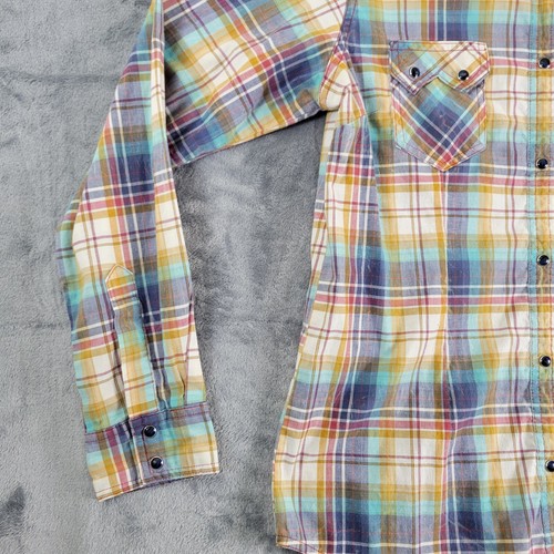 Camicia Wrangler donna taglia M perla snap buck yeah patch plaid western cowgirl - Foto 5 di 12