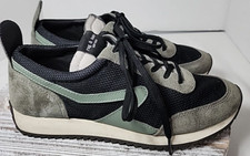 Rag Bone Retro Runner Sneaker Suede Black and Green Women's Size 40/US 10