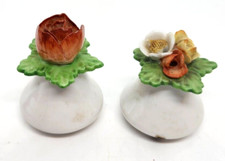 Beautiful Rose Salt and Pepper Shakers VTG Ceramic Made in Japan 1950s