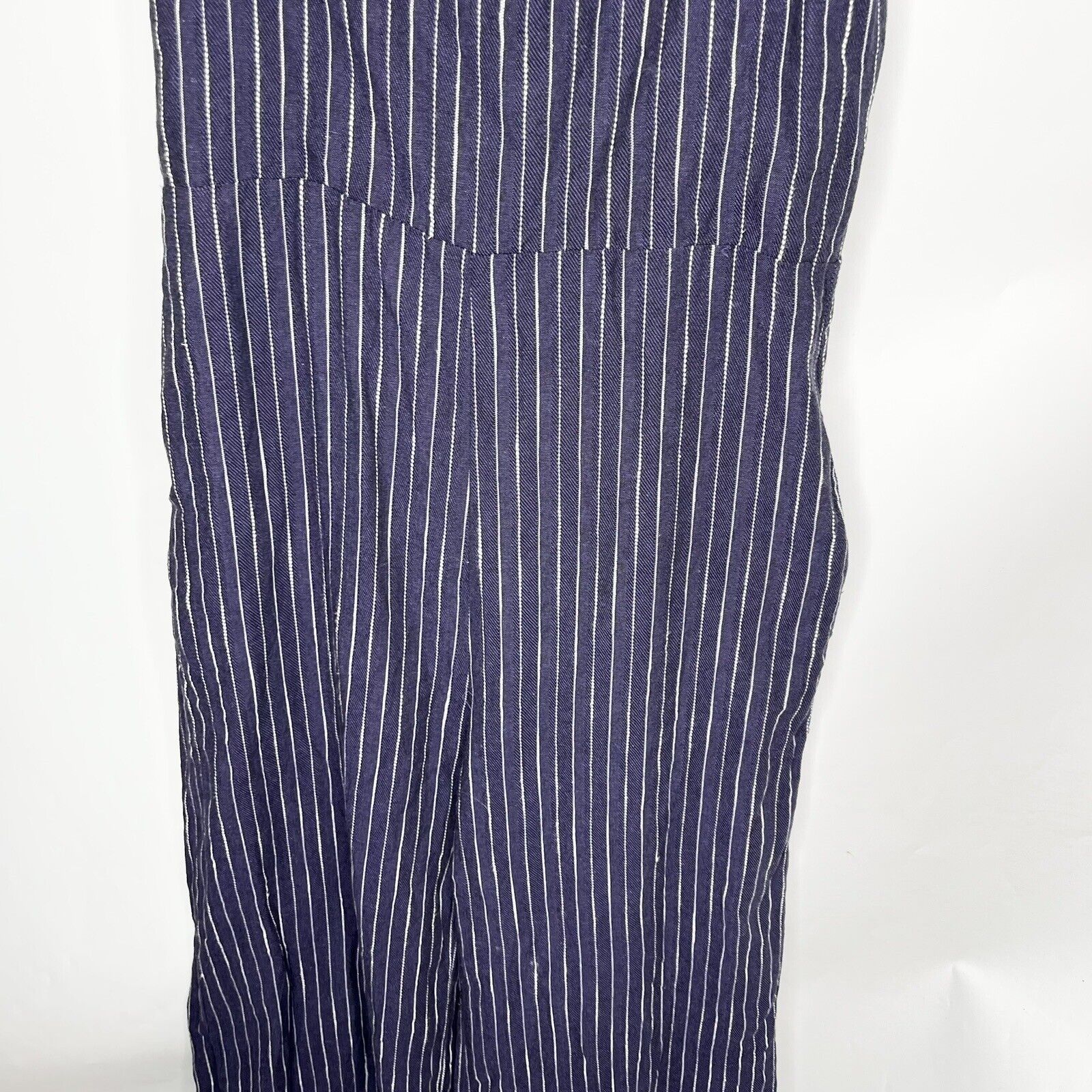 Line & Dot Torri Blue & White Pinstripe Overalls … - image 7