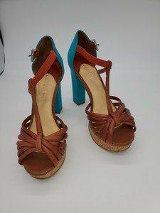 turquoise wedge heels