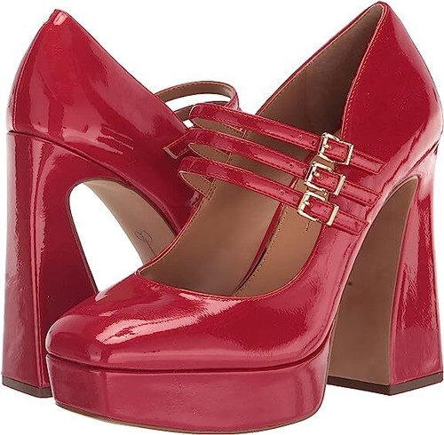 Jessica Simpson Darena Richest Red Buckle Straps Block High Heel Platform Sandal - Bild 7 von 7