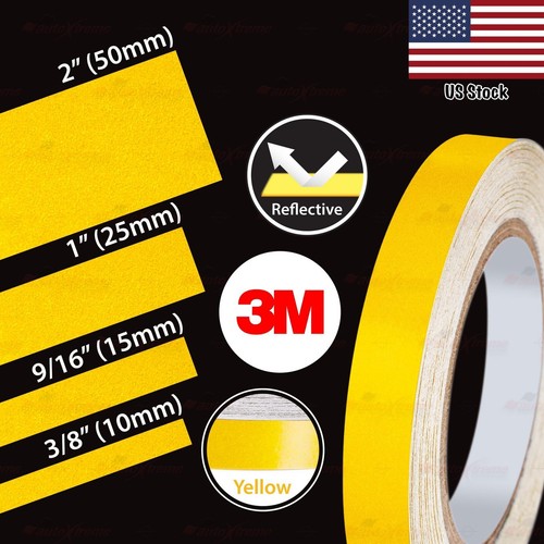 3M REFLECTIVE Car Bike Motorcycle Truck DIY Vehicle Graphic Vinyl Sticker YELLOW - Picture 12 of 15
