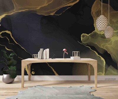 3D Dark Gold Texture Abstract Self-adhesive Removable Wallpaper Murals
