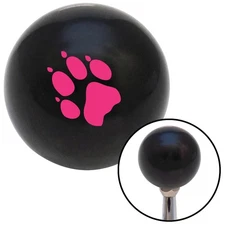 Pink Paw Print Black Shift Knob w/ M16x1.5 Insert Shifter Auto Manual Custom