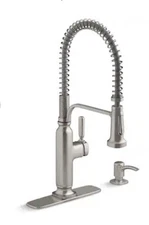Kohler Ealing Pre-Rinse Spring Single Handle Release Pull Down Faucet Stainless
