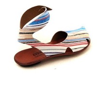 Cydwoq LINK Colorful Stripes Leather Sandals Flats Handmade In USA Sz 36 / US 6