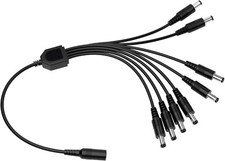 ZOSI DC 1 Female to 8 Male Output Power Splitter Cable Y Adapter 1T8, Black