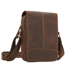 Mens Vintage Leather Crossbody Shoulder Bag C...