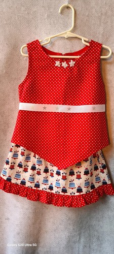 Girls Size 4 Red White Blue 3 Pc. Top Skirt Shorts Outfit June July Celebrations - Picture 6 of 10