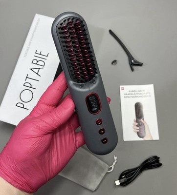 Kabellose Haar Locken Glätteisen Bürste Reisefertig Negativ Ionen Heißkamm Leicht
