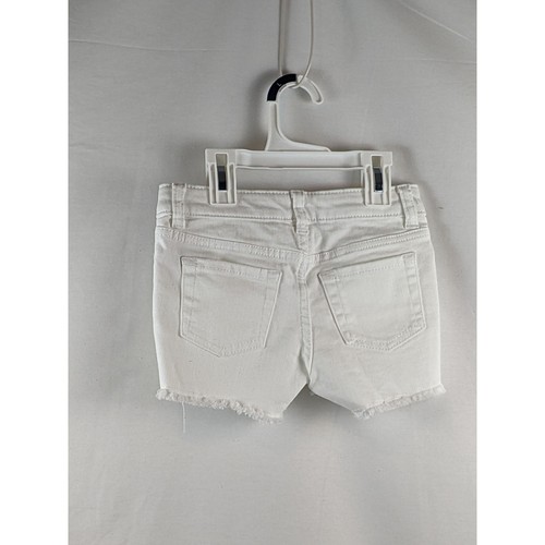Jean Shorts Cat & Jack White XS 4/5 Casual Frayed Cutoff Hem Fly Button Zipper - Picture 10 of 10
