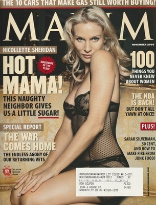 Maxim Magazine November 2005 Cover: Nicollette Sheridan - Cars of the Year