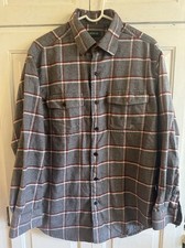 Orvis Men  s Flannel Shirt Size Medium Thick Gray Front Pockets