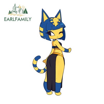 EARLFAMILY Ankha Furry Ancient Style Car Sticker Decal Scratch-Proof Car Goods