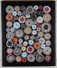PAPER COILS 2  Vintage Framed Boho Circle Art 9 x 11 x 5/8 inches Karla Gerard — photo 1