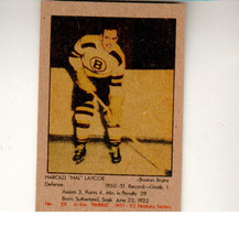 1993 : 1951-52 Parkhurst hockey reprint card no. 25 Hal Laycoe