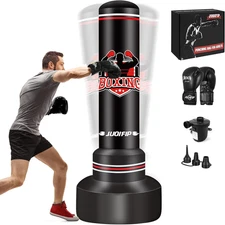 70" Freestanding Boxing Bags Kicking Bag Heavy Punching Bag Set with Gloves