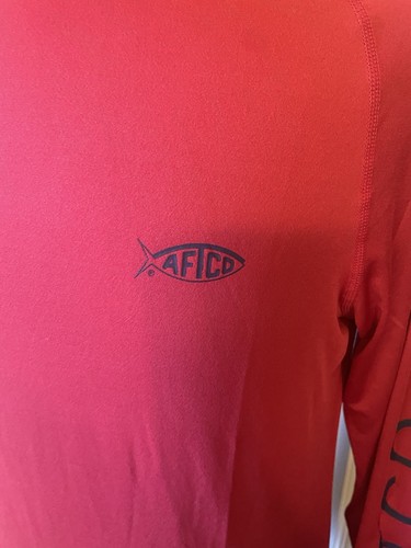 NEW AFTCO Samurai 2 Red Long Sleeve Sun Shirt UPF 50+ Sun Protection Small NWT - Picture 2 of 9