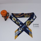 HERMES TWILLY BRIDES DE GALA APPLIQ MARINE BEIGE DORE NAVY GOLD WHITE