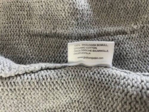 Gudrun Sjoden Strickjacke Pullover Damen Größe L grau Baumwolle Langarm Knopf - Bild 14 von 15
